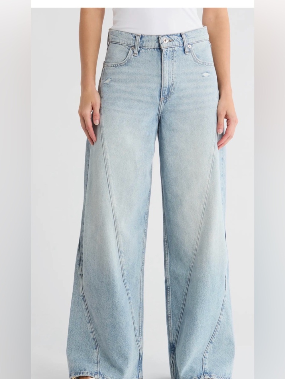 BNWT Rag And Bone Serena Splice High Waist Wide Leg Jeans